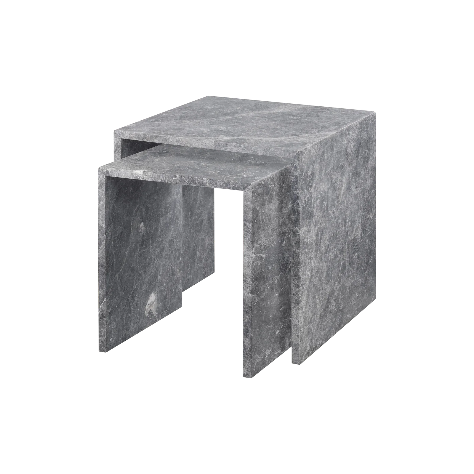 VARU 2er Set Beistelltische Tundra Gray Marmor Tundra Gray - aus Marmor