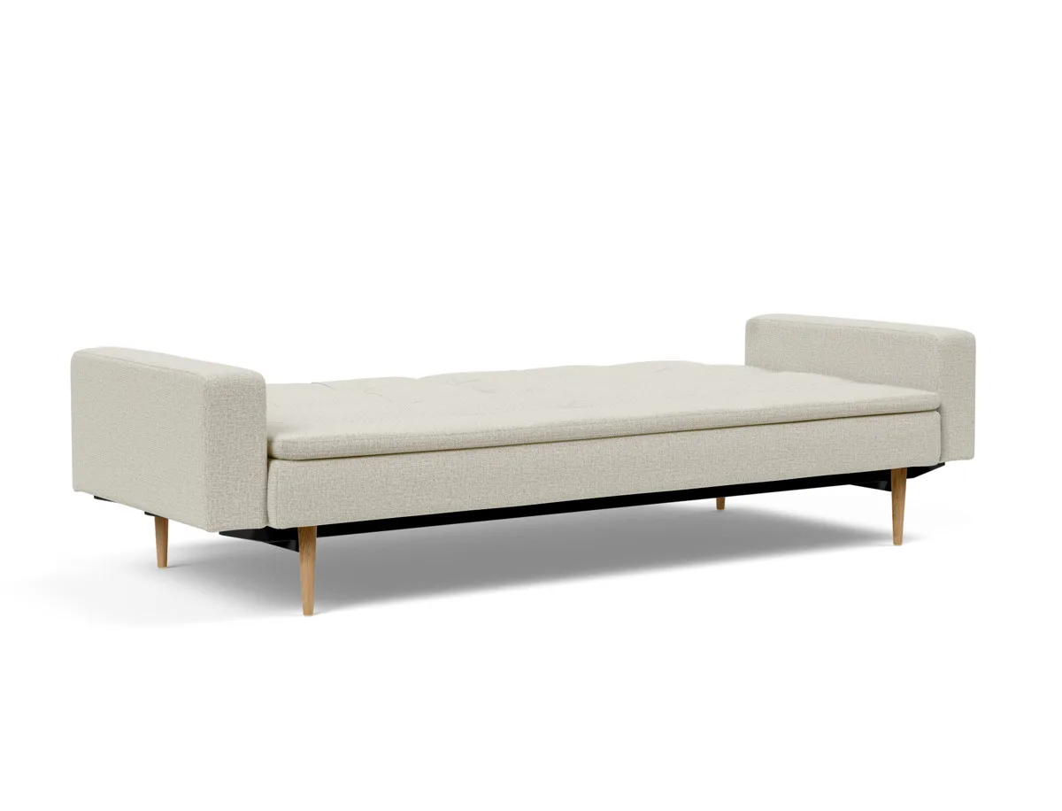 Dublexo Styletto Schlafsofa Dunkel Holz mit Armlehnen – BETT-BETT