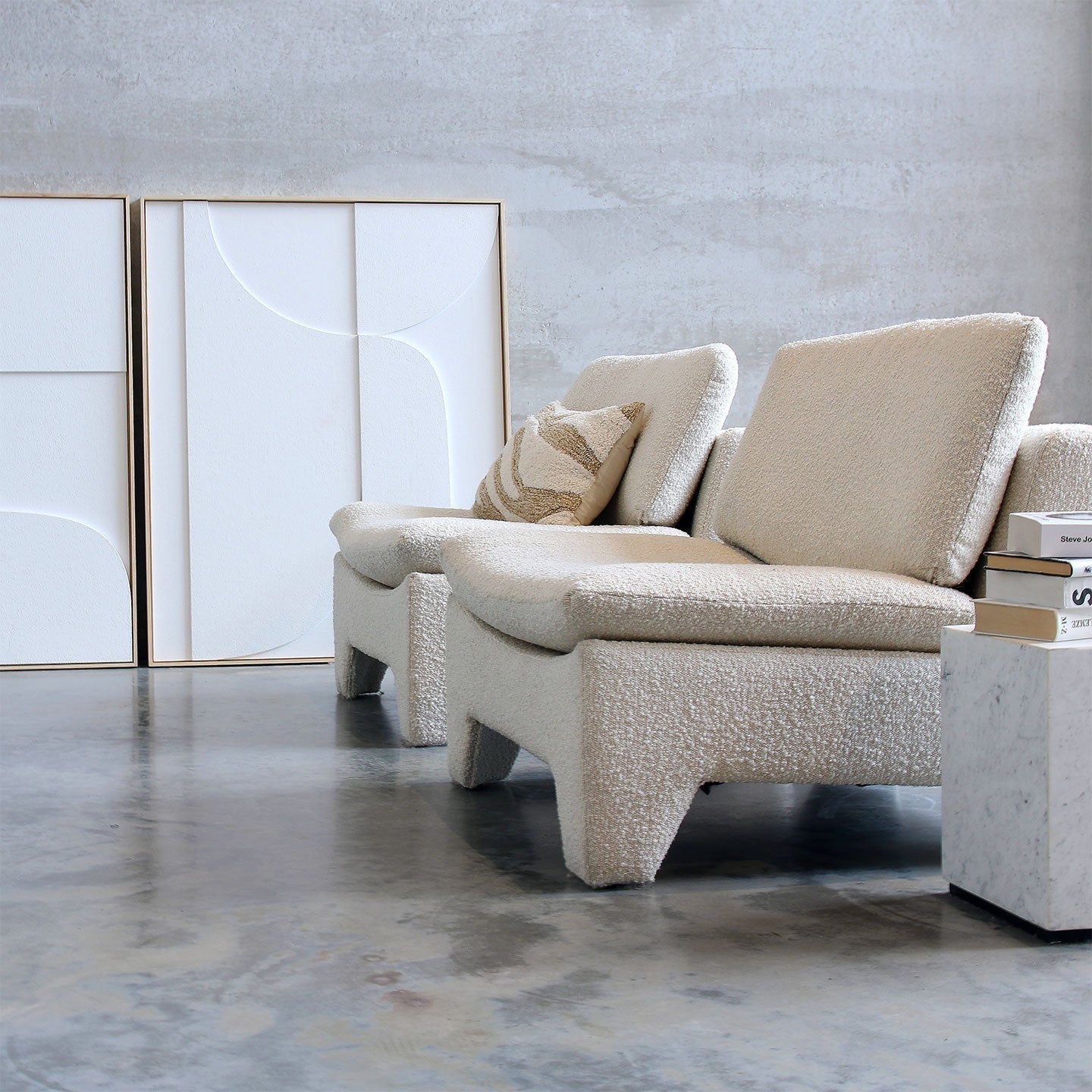 hkliving 2x Kissen 35x55cm aus Wolle in weiß/beige – Ansicht 3