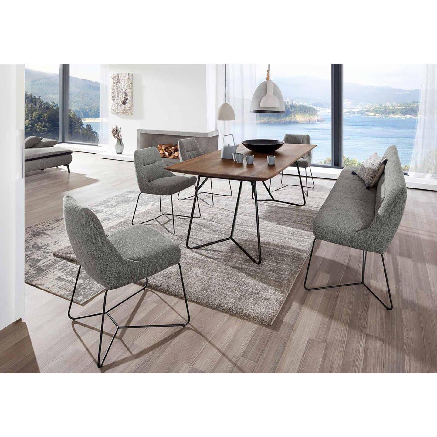 ADA Portland Sitzbank 220cm in Stoff RUK grau – Ansicht 2