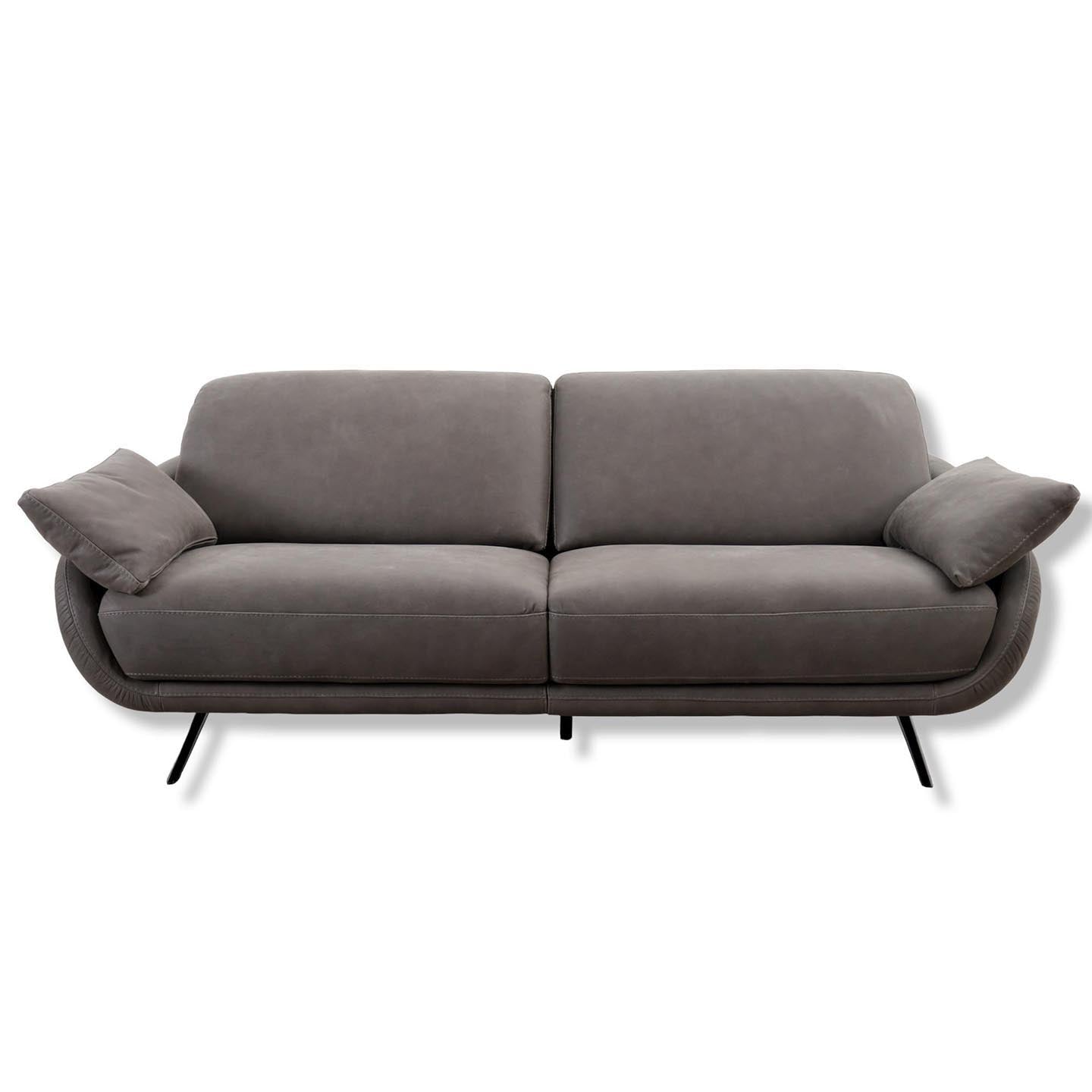 Cali Italia Regal_E Sofa in Leder Nouveau slate grey