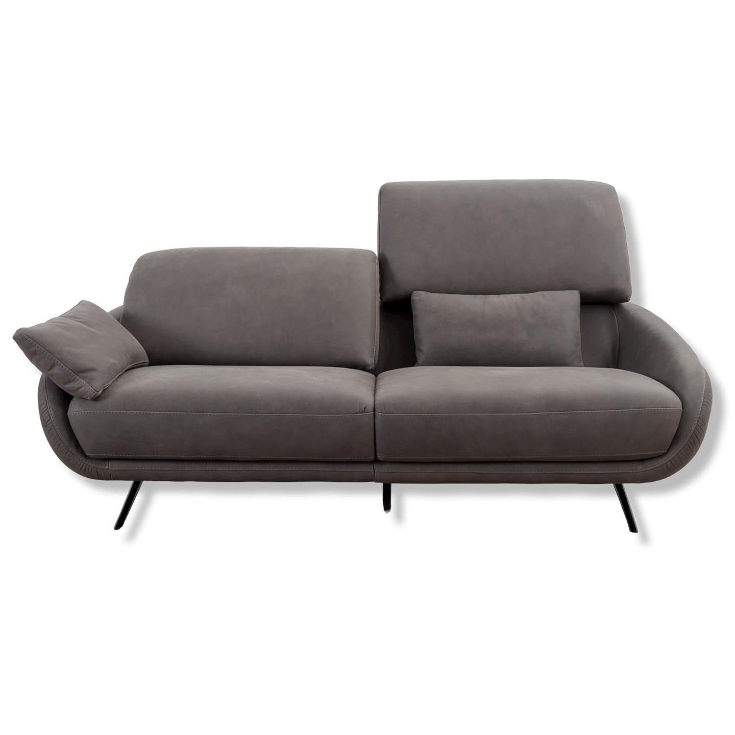 Cali Italia Regal_E Sofa in Leder Nouveau slate grey – Ansicht 4