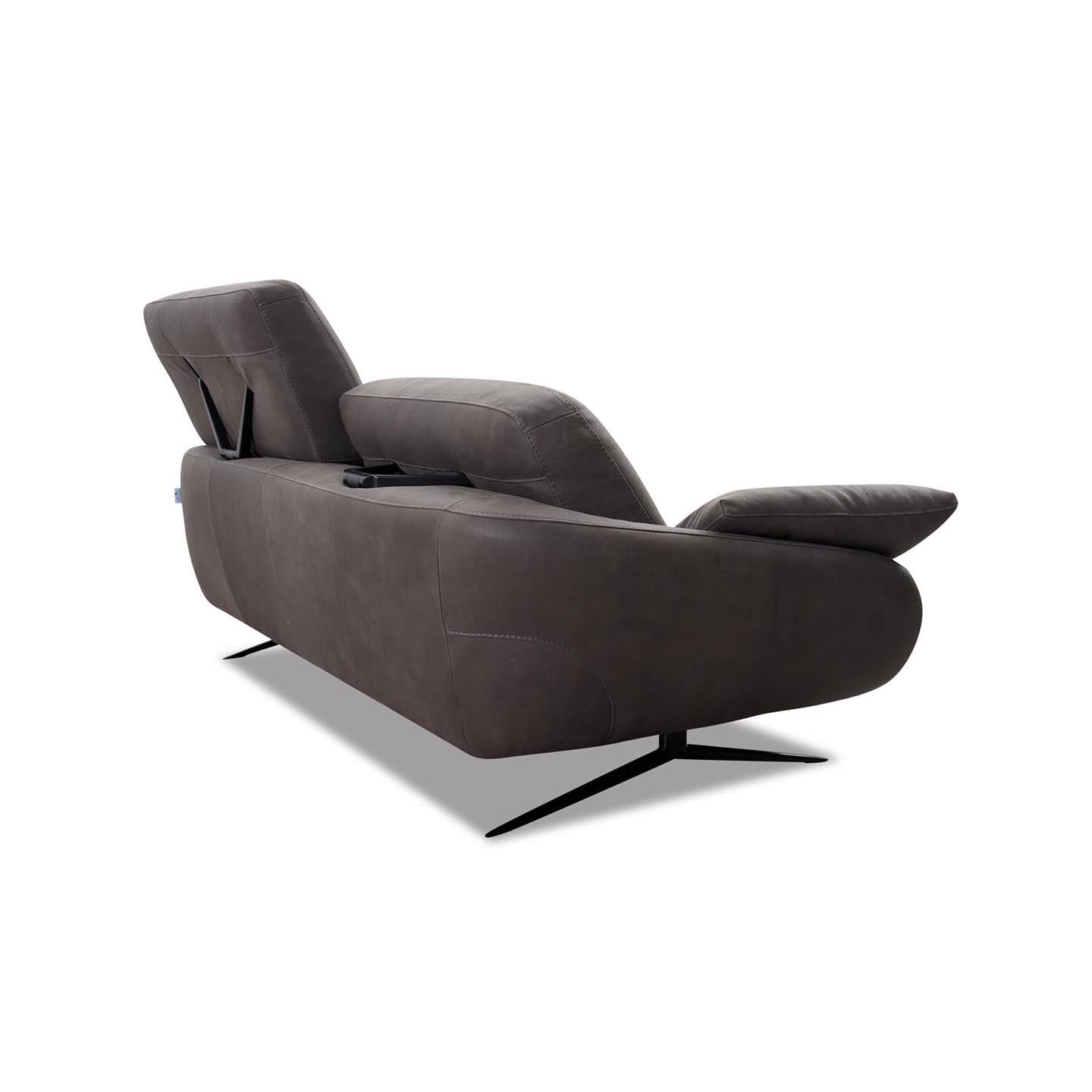 Cali Italia Regal_E Sofa in Leder Nouveau slate grey – Ansicht 7