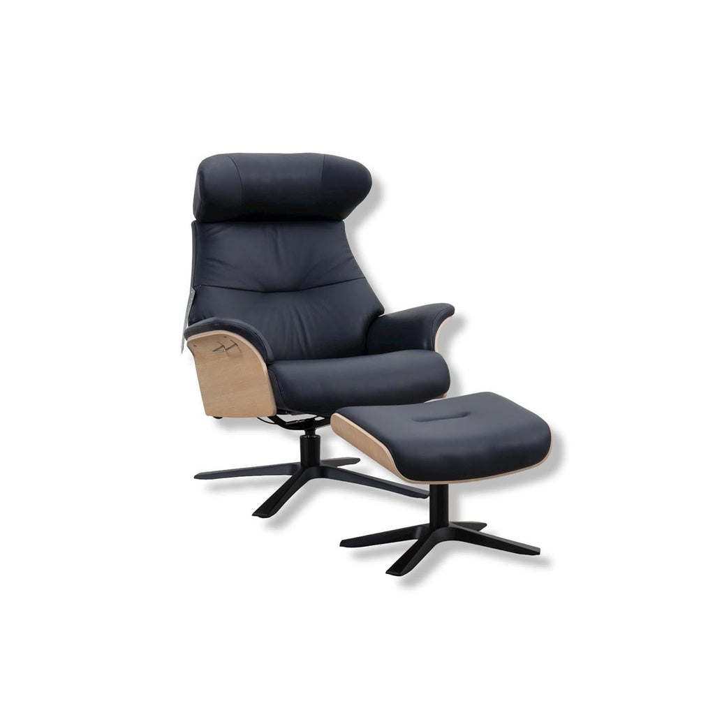 Fernsehsessel Air in Leder Sauvage dark blue