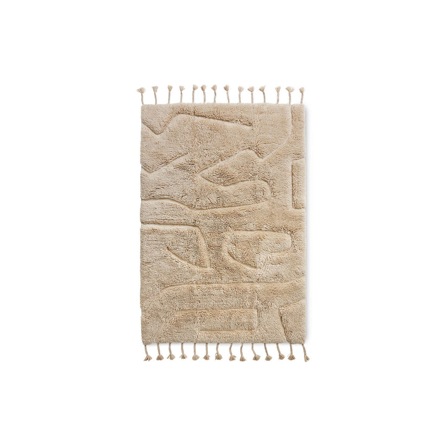 hkliving Teppich 200x140cm aus Wolle in creme – Ansicht 4