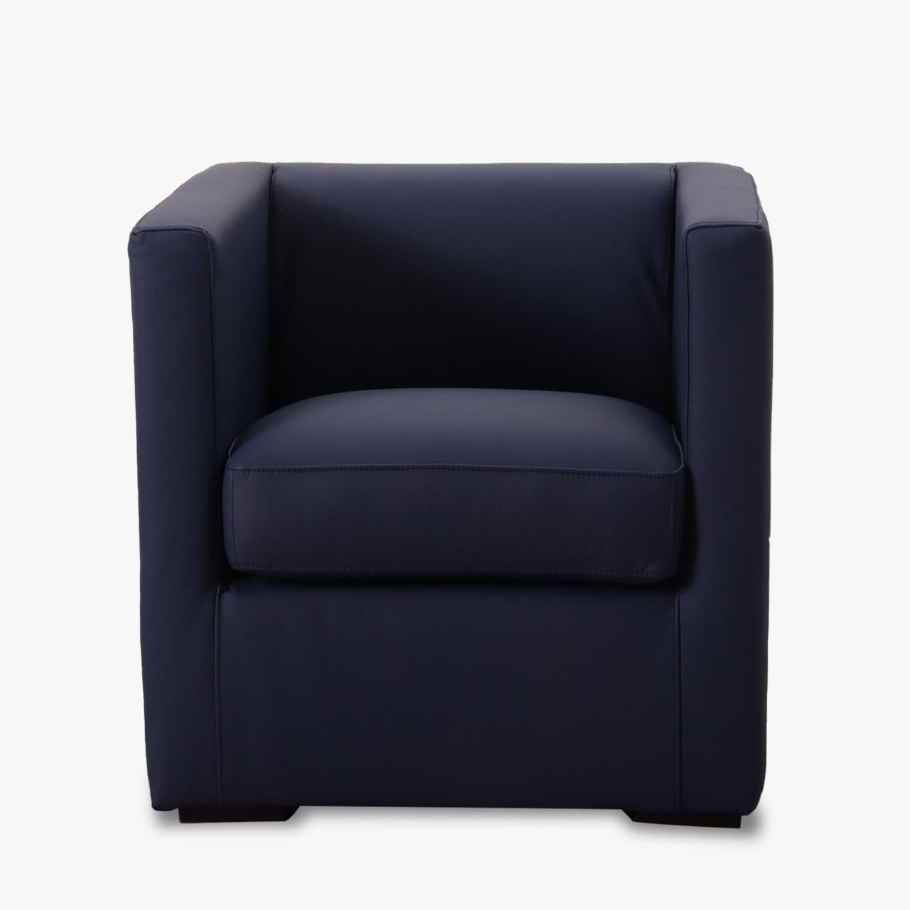 Sessel LINO in Leder Toledo cobalt