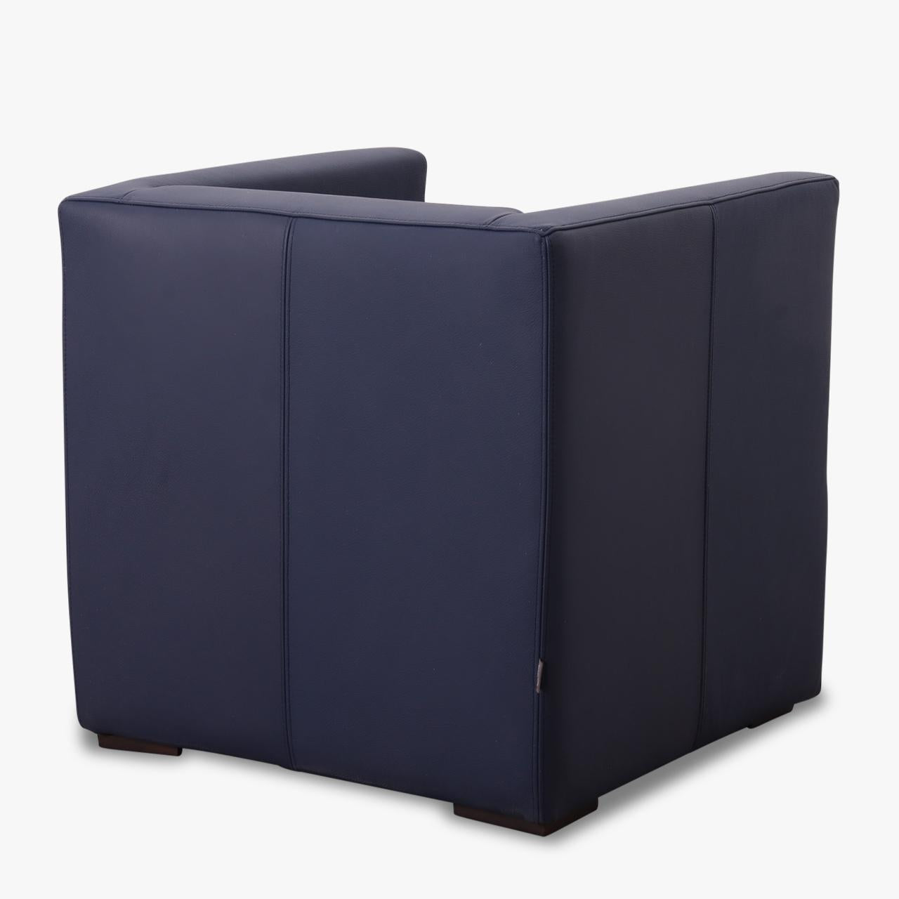Sessel LINO in Leder Toledo cobalt – Ansicht 3