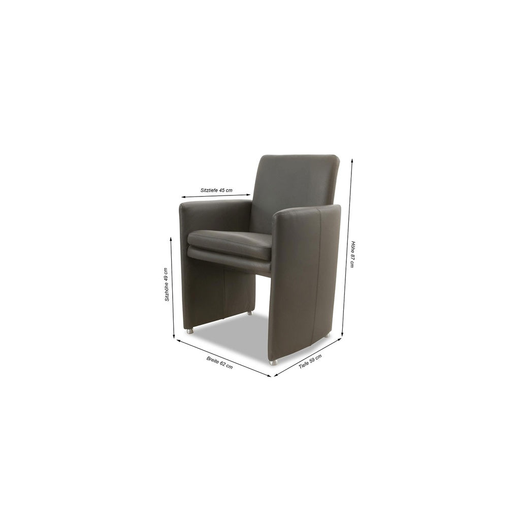 Willi Schillig RIALTO 10600 Stuhl- Sessel in Leder Z73 graphit – Ansicht 7